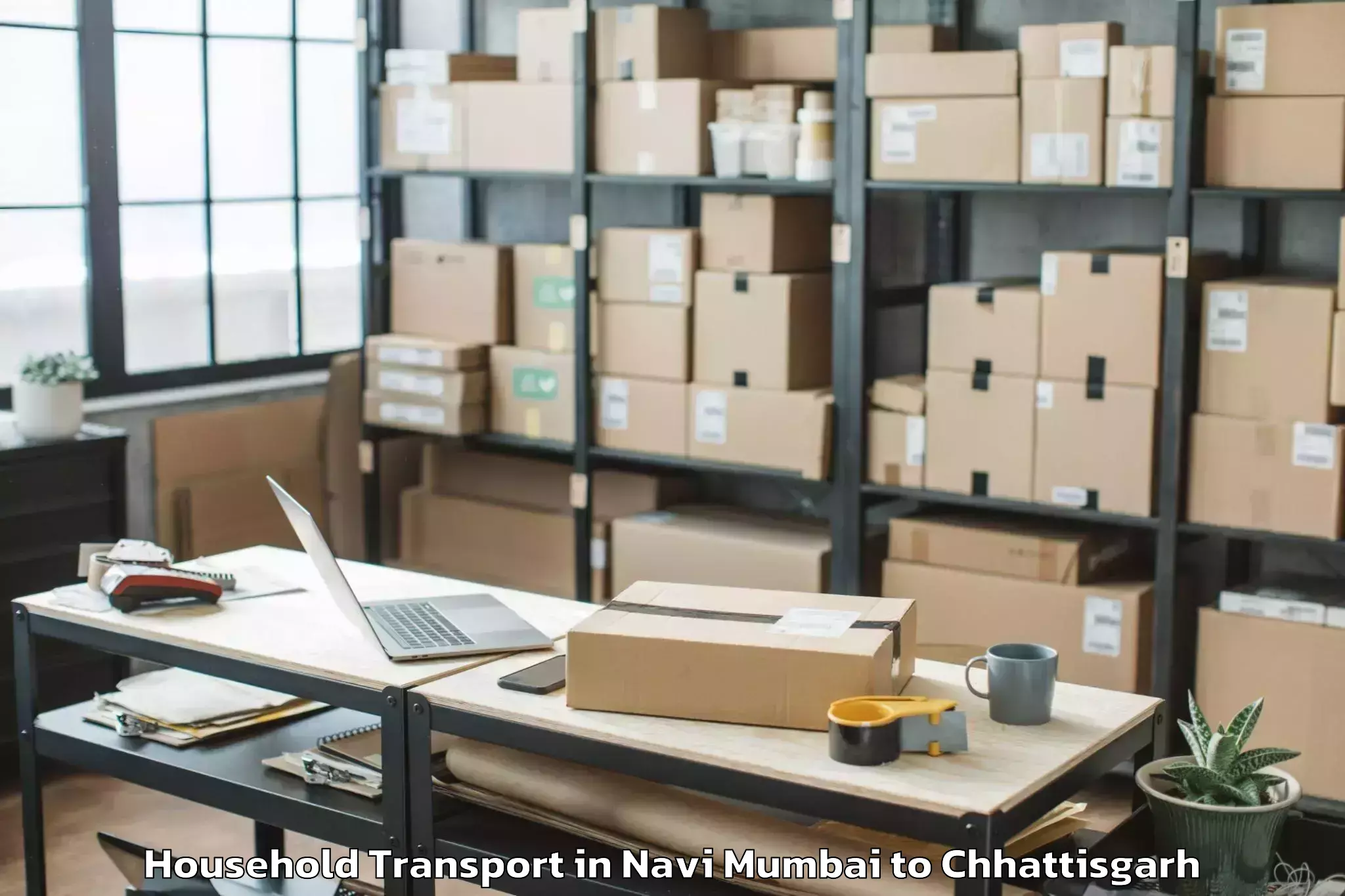 Affordable Navi Mumbai to Bhatapara Household Transport